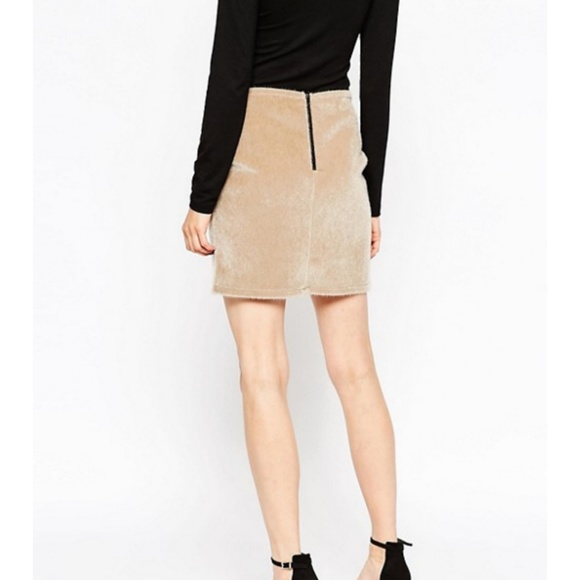 ASOS Faux Pony Skin Notch Hem Mini Skirt 14 - Picture 6 of 9